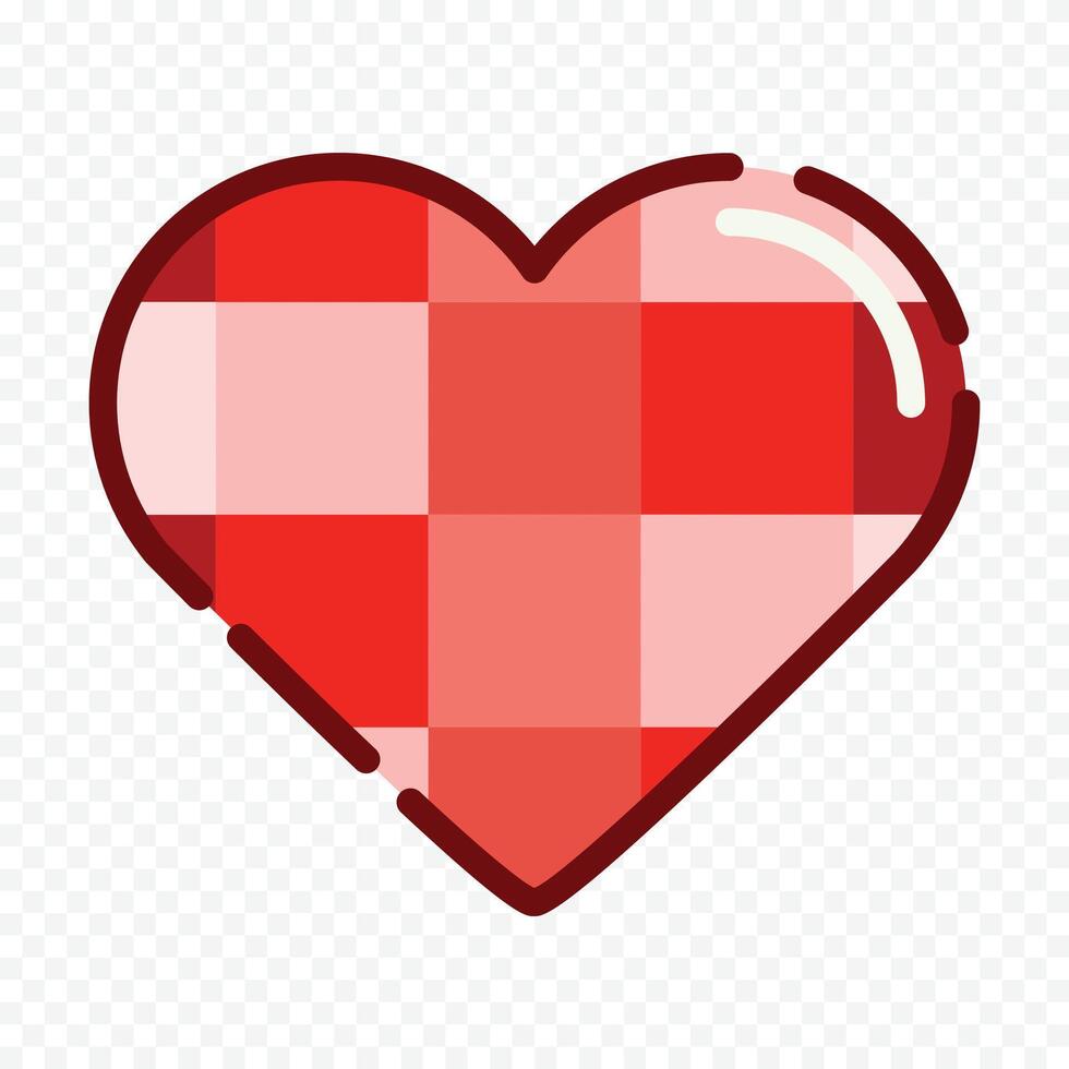 Red heart illustration design on the white vector