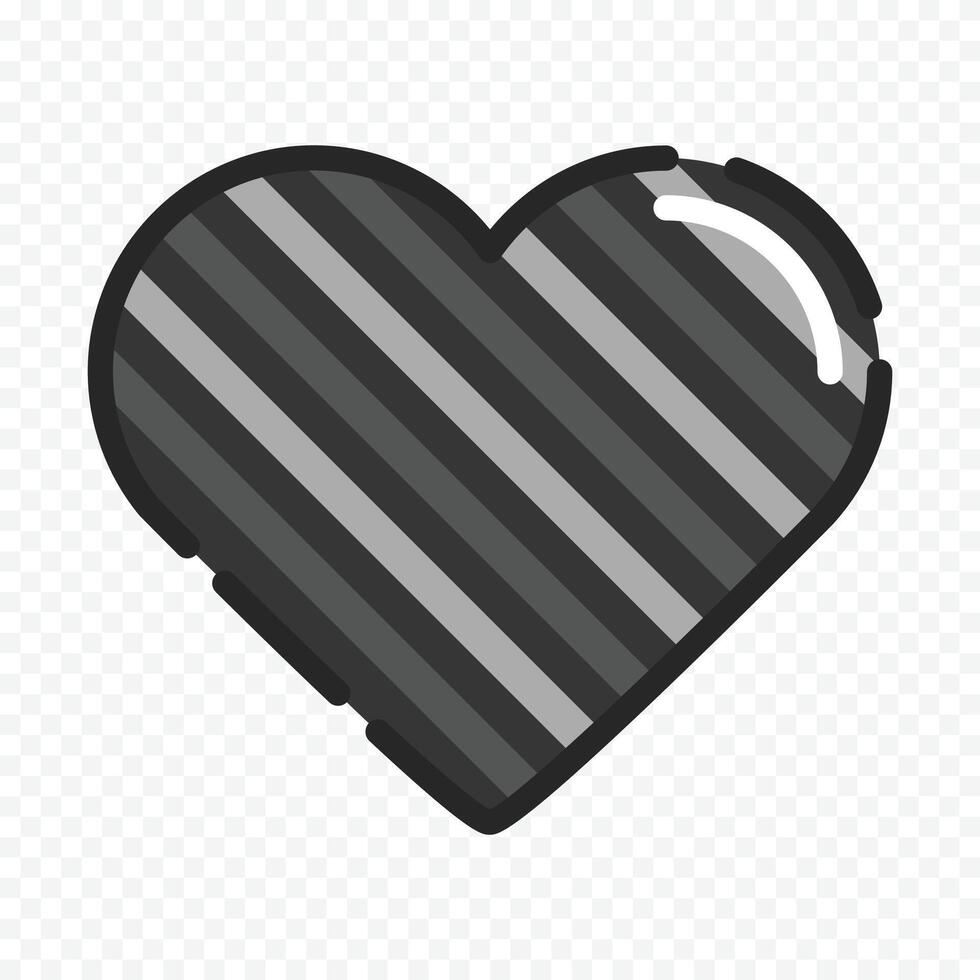 Black heart illustration on a white vector