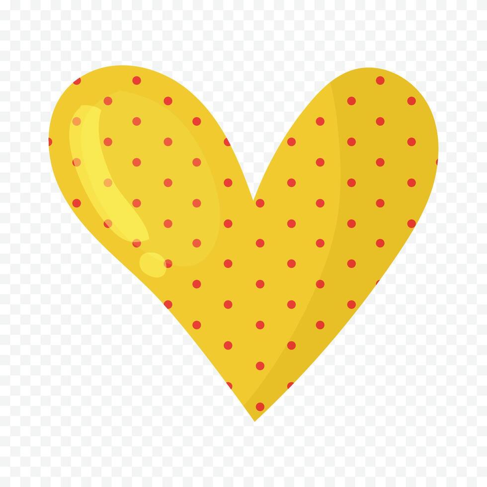 yellow heart isolated vector