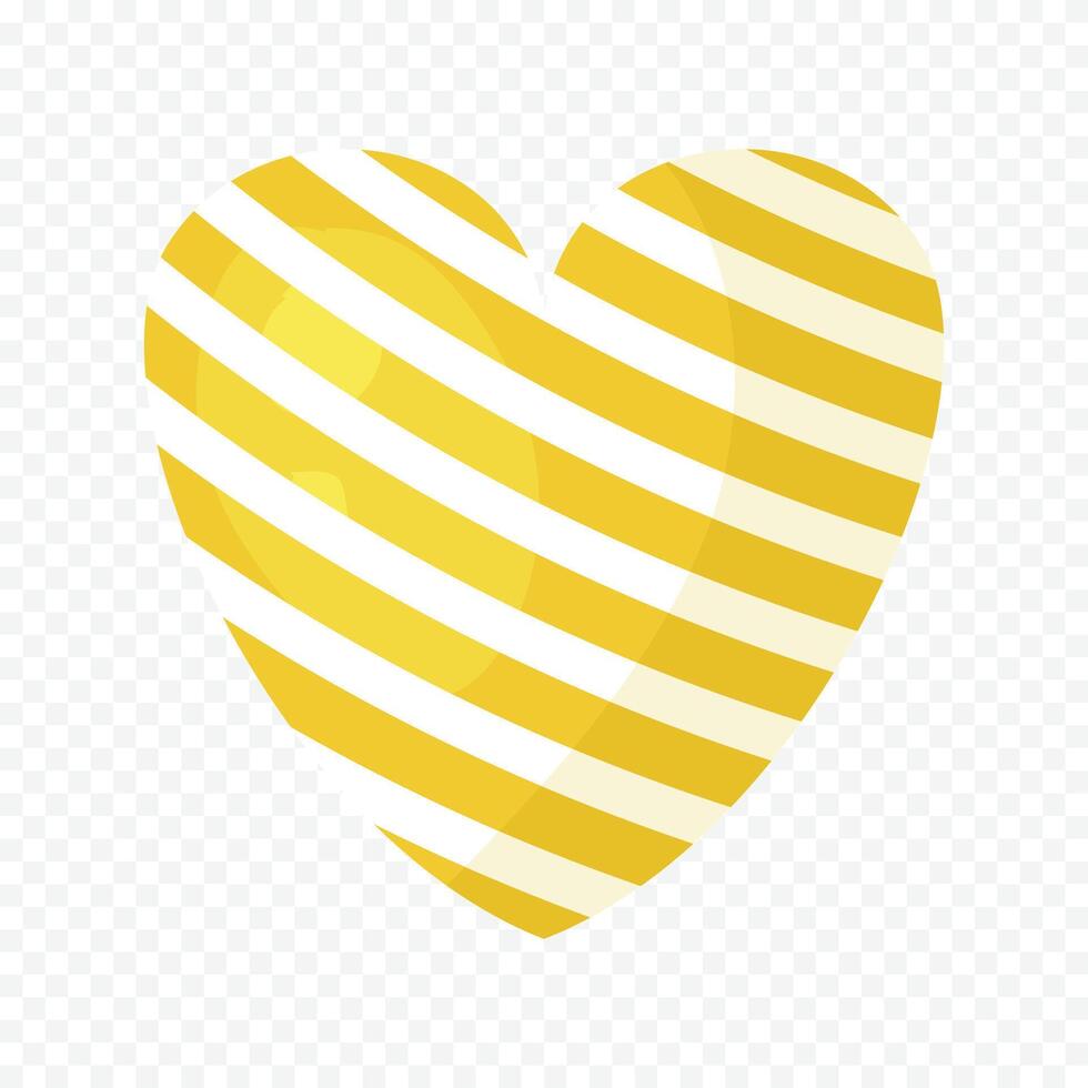 yellow heart element on the white vector