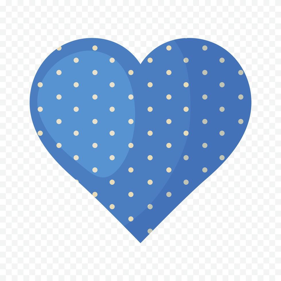 Blue heart element on the white background vector
