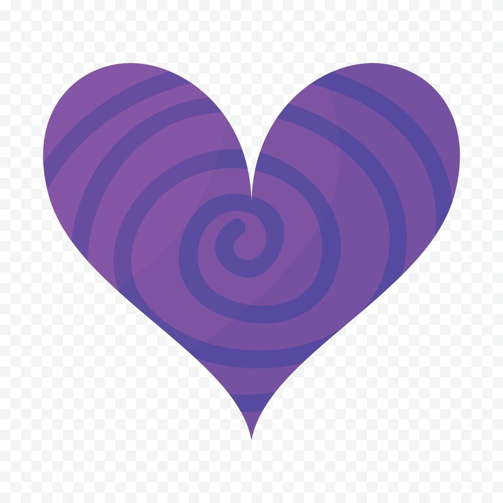 Purple heart element on white vector