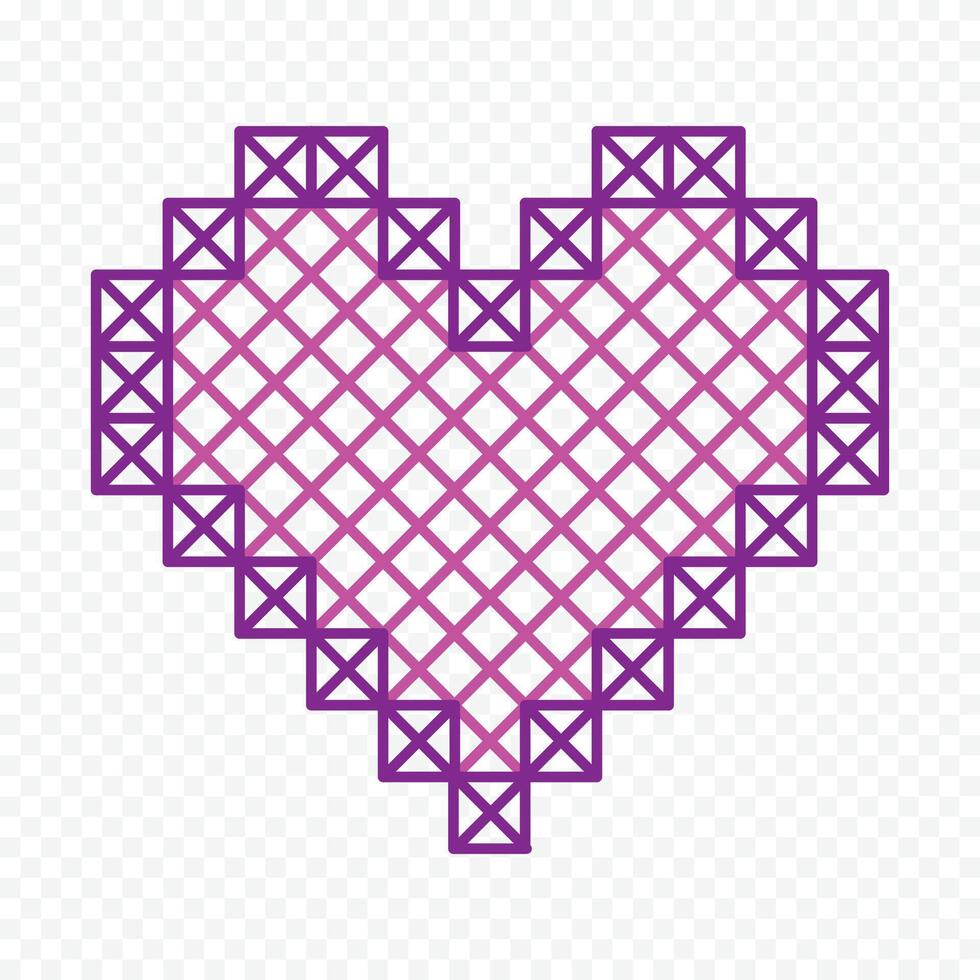 Purple heart isolated illustration on the white vector