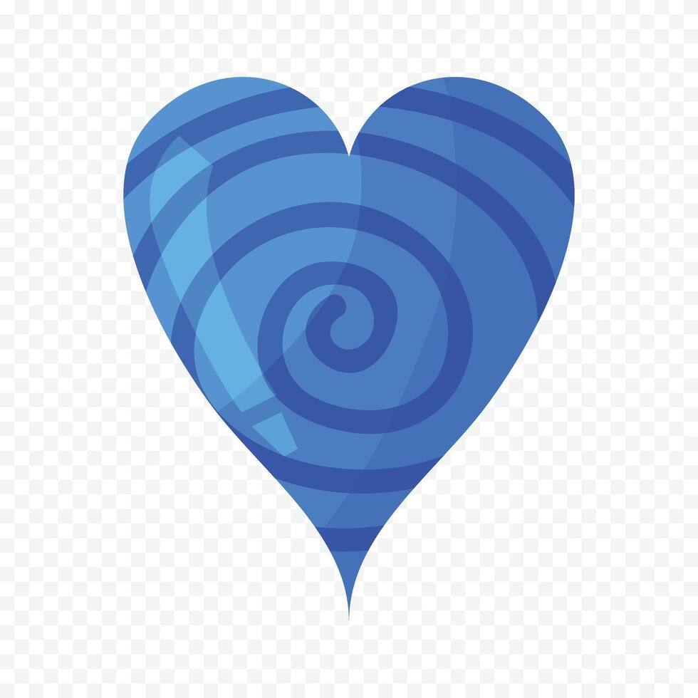 Blue heart element on the white vector