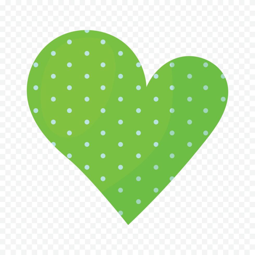 Green heart isolated illustration on a white vector