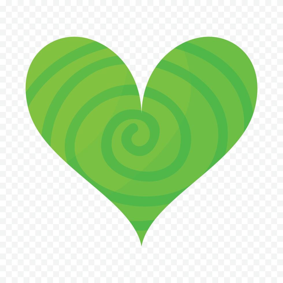 Green heart element on white vector