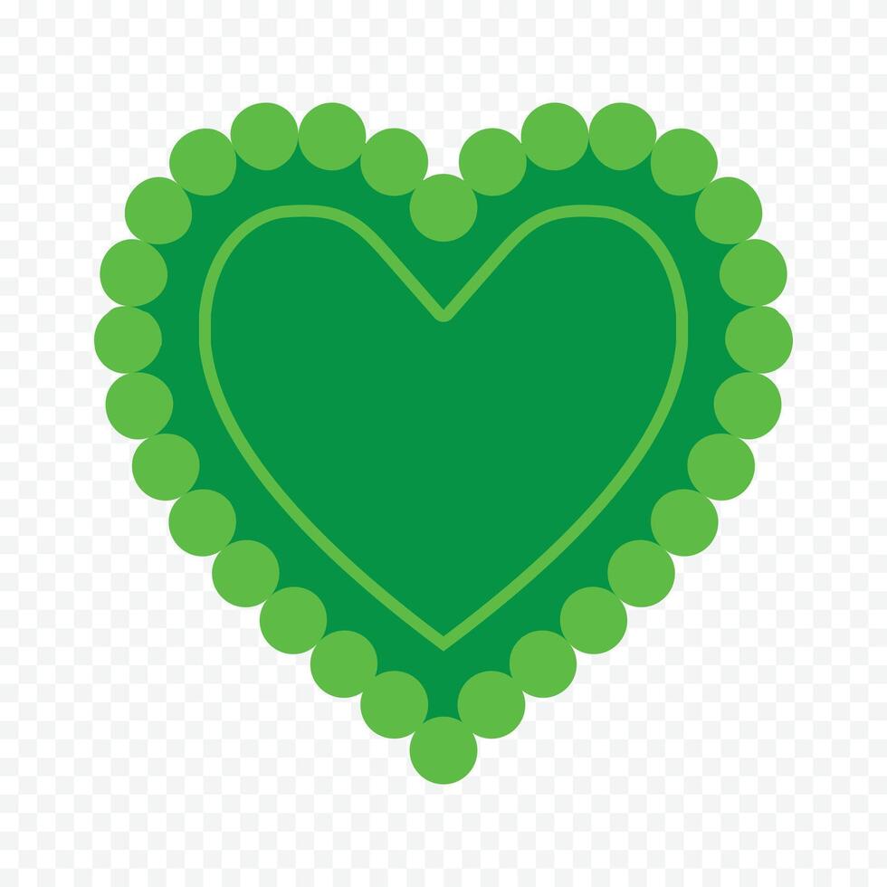 Green heart isolated on white background vector