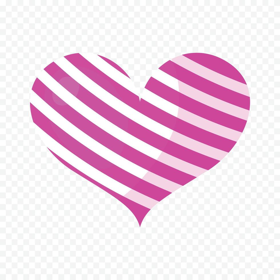 Pink heart element on a white vector