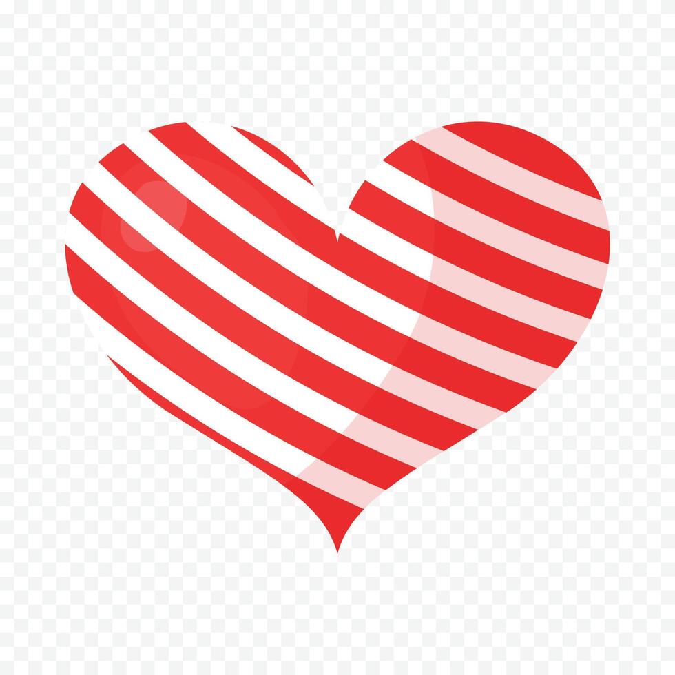 Red heart illustration isolated on white background vector