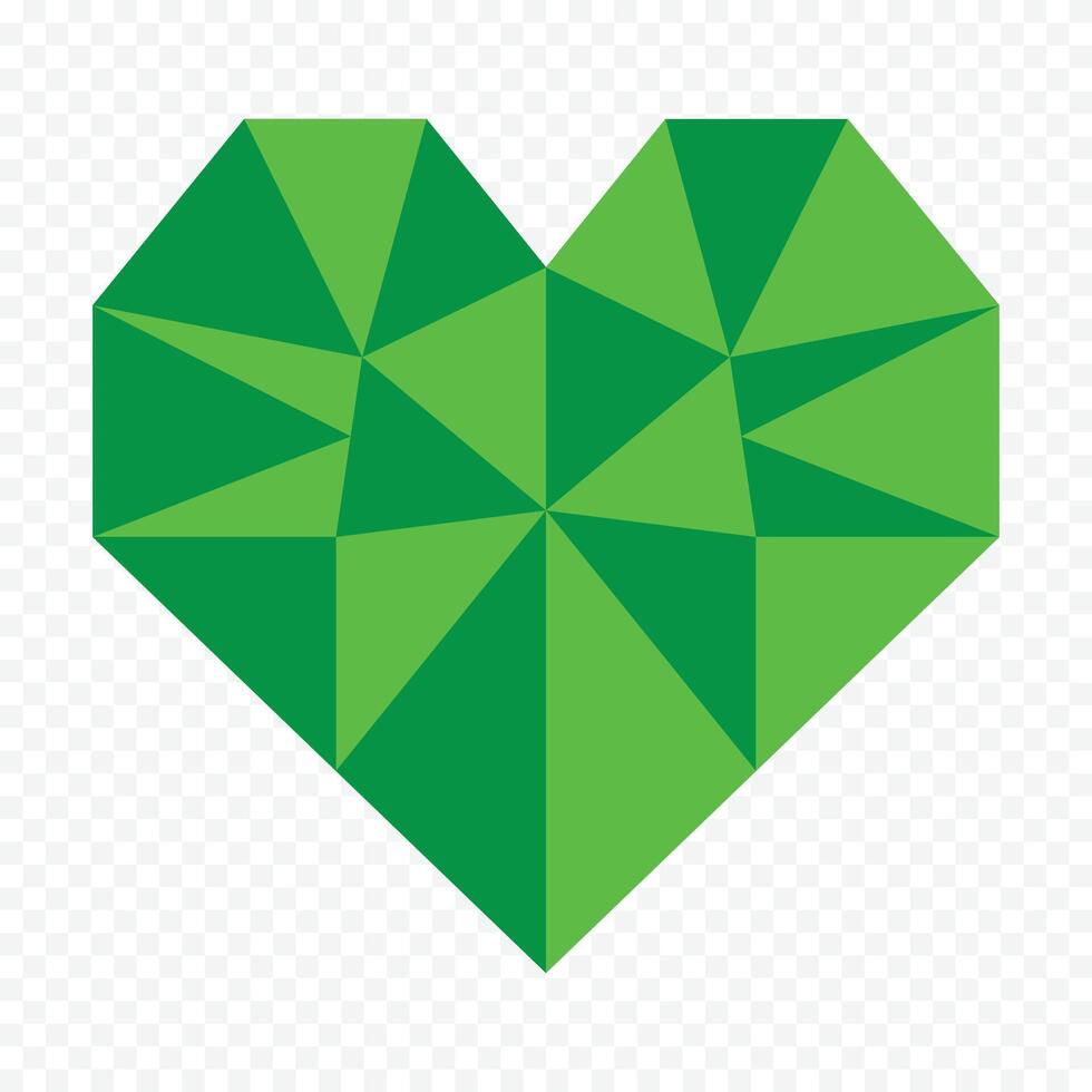 Green heart isolated on a white vector