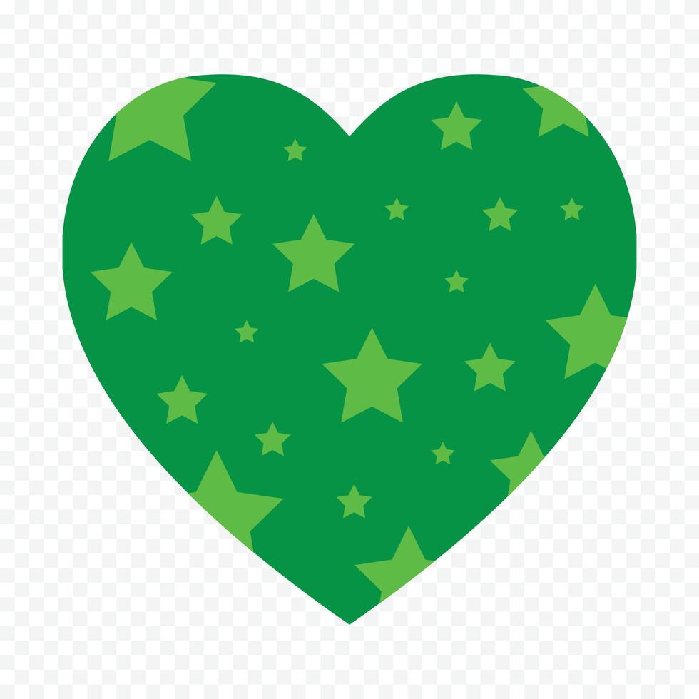 Green heart element on the white background vector