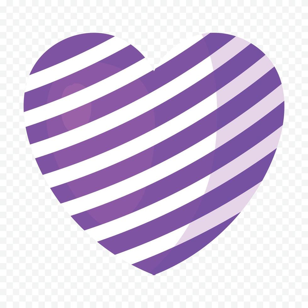 Purple heart isolated illustration on a white background vector