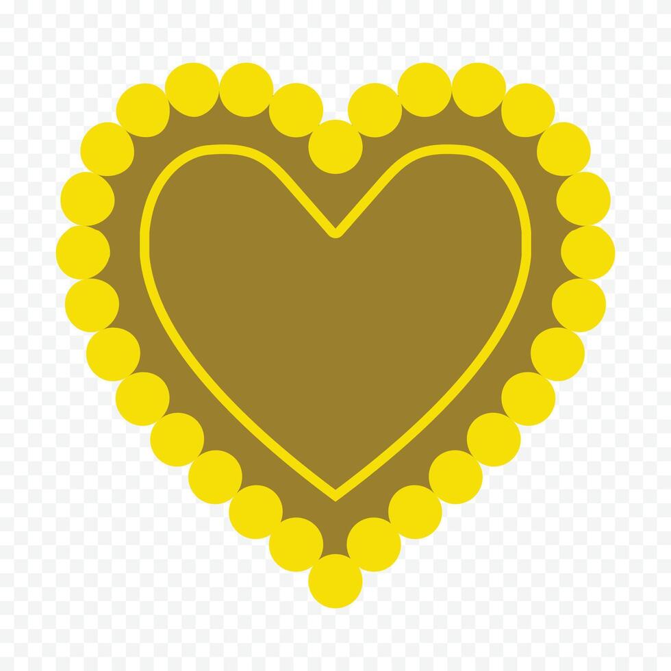 yellow heart isolated illustration on the white background vector