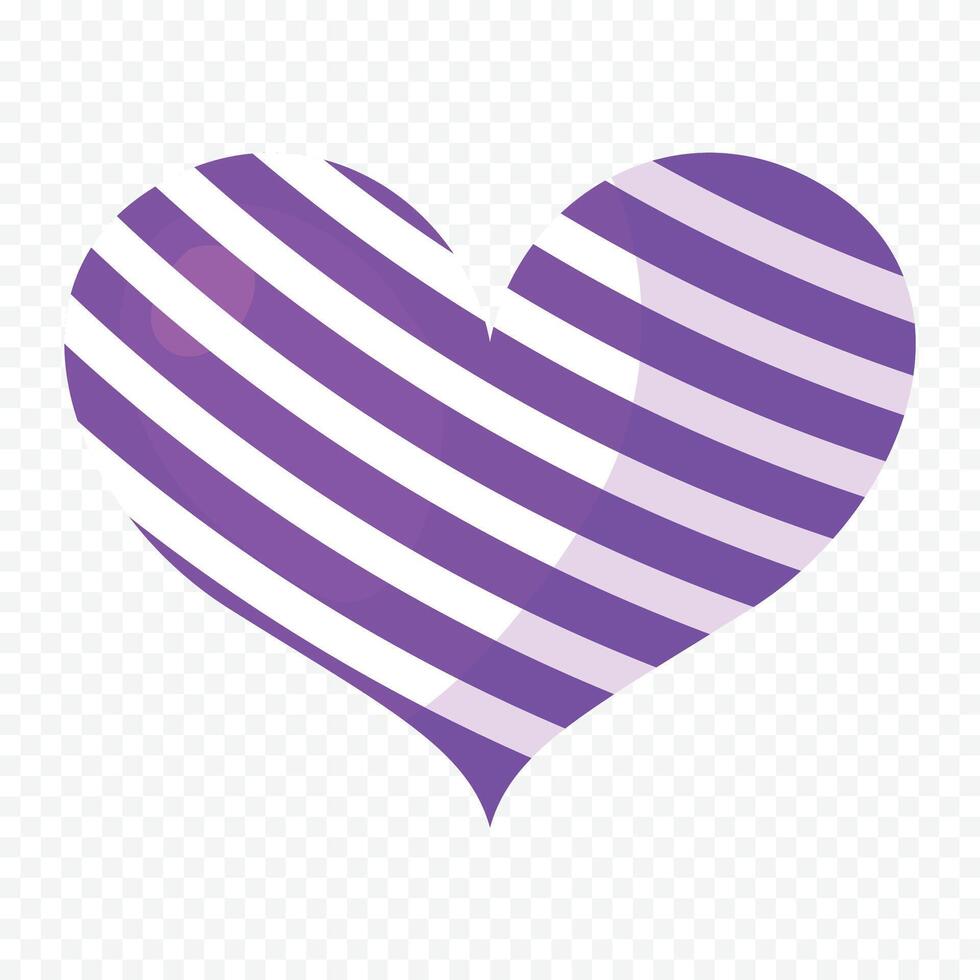 Purple heart illustration isolated on a white background vector