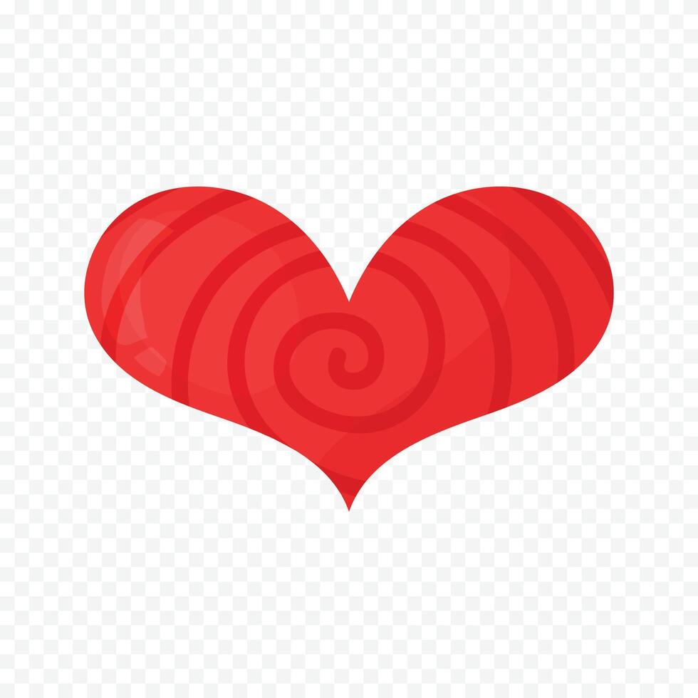Red heart isolated illustration on a white vector