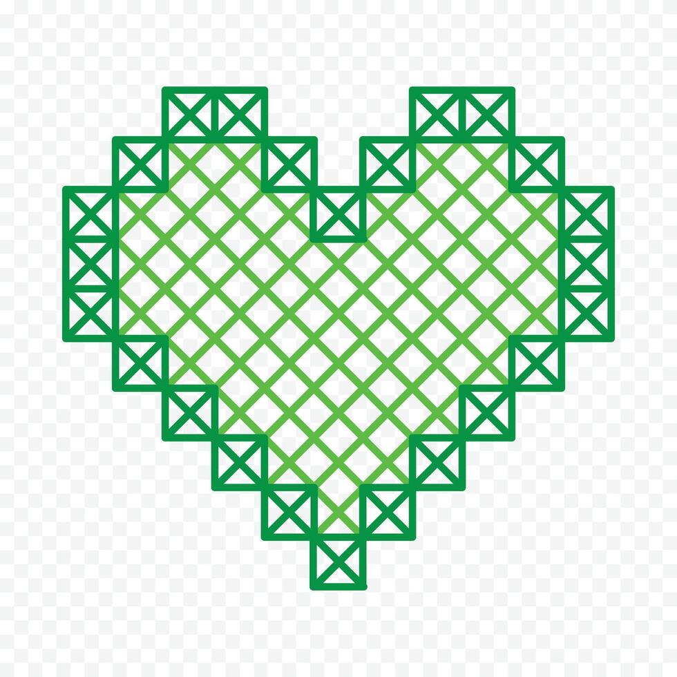 Green heart isolated on the white background vector