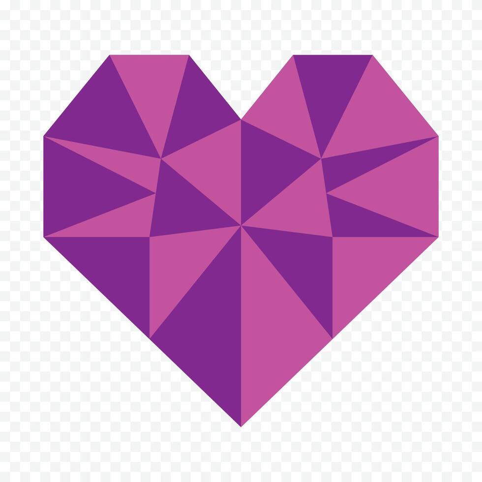 Purple heart isolated illustration on the white background vector