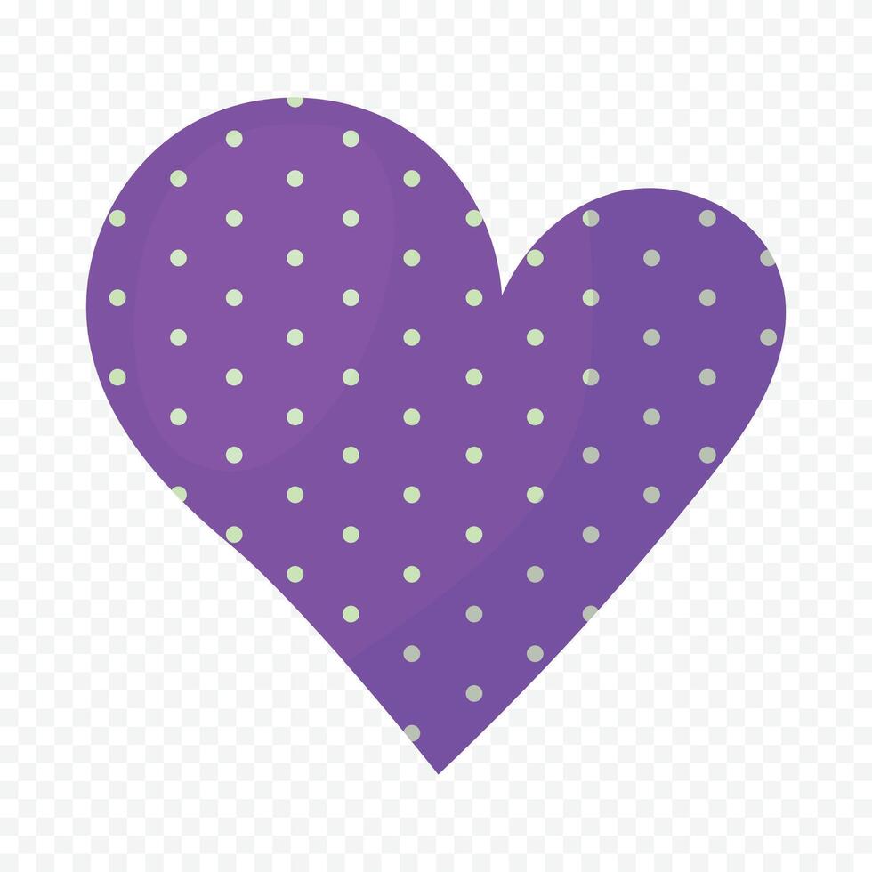 Purple heart element on the white vector