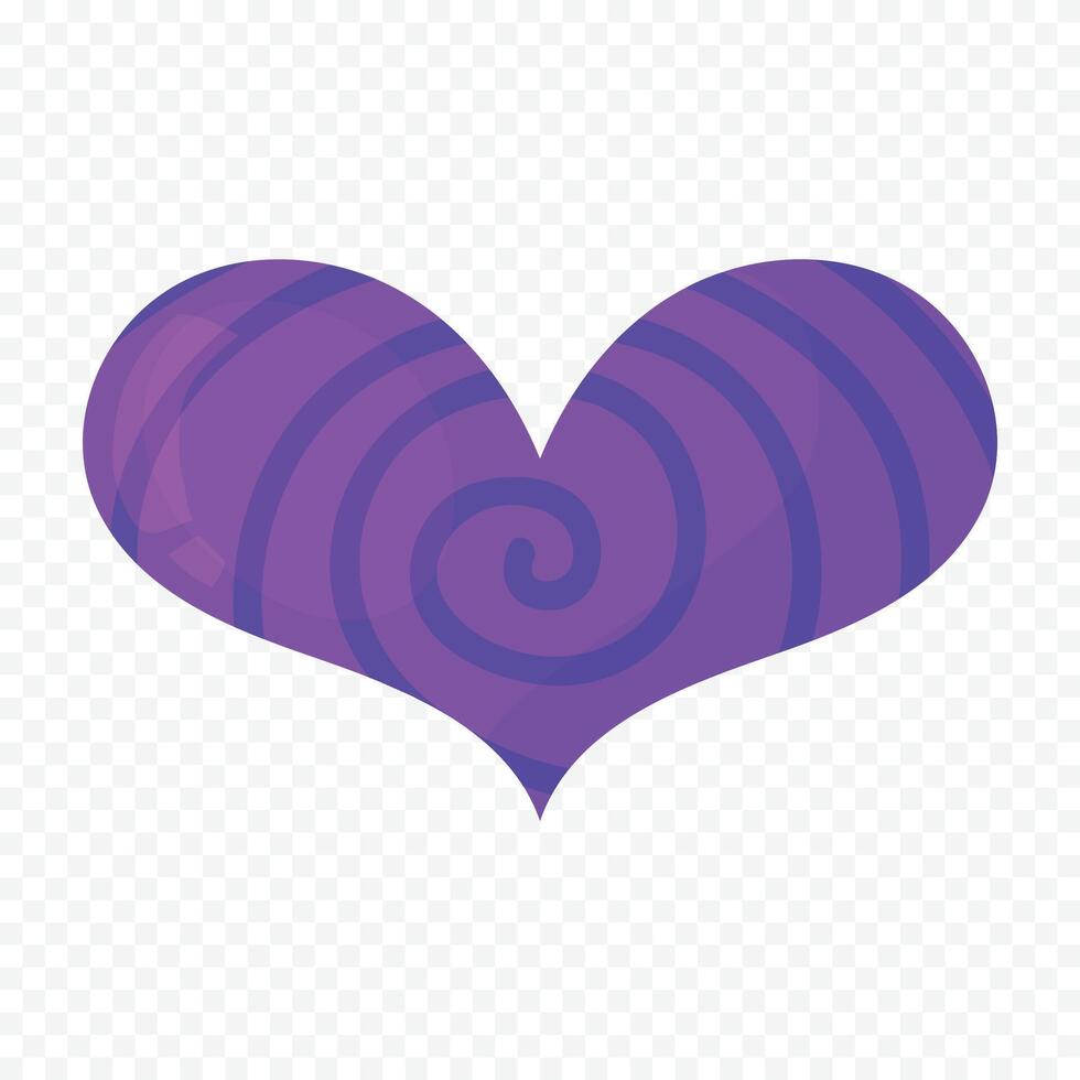 Purple heart element on white background vector