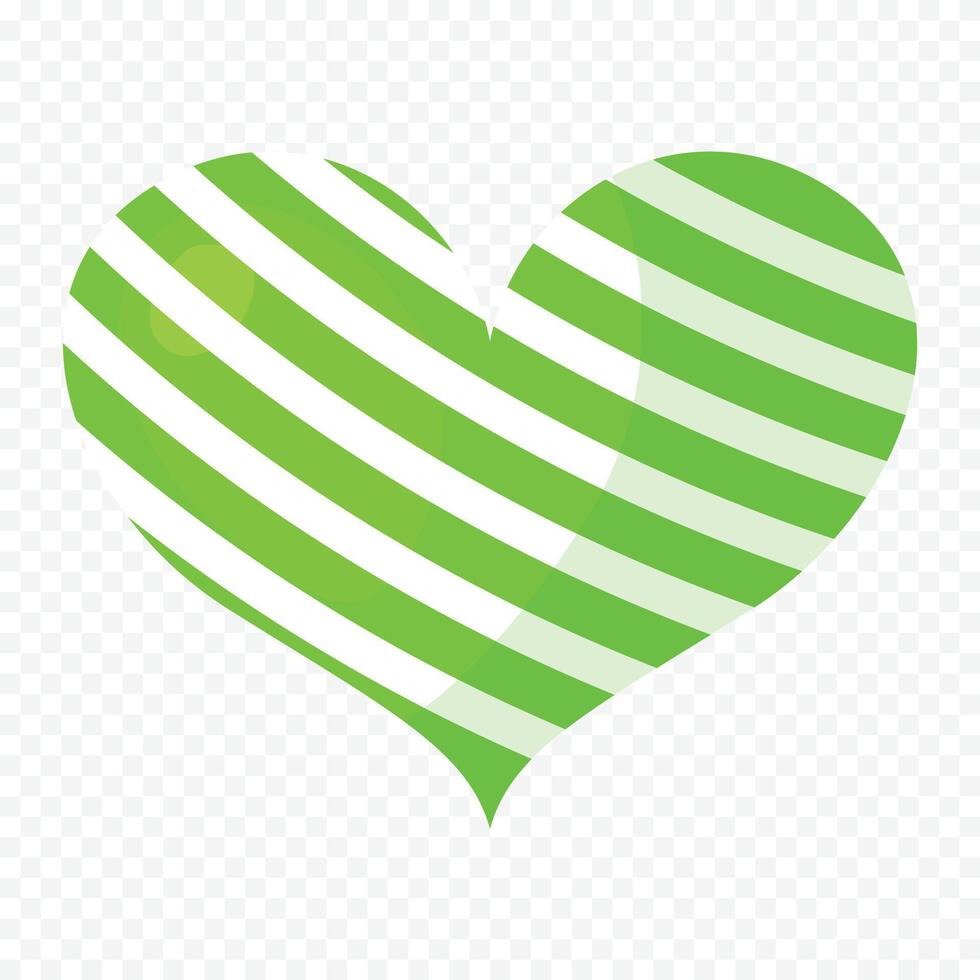 Green heart element on the white vector