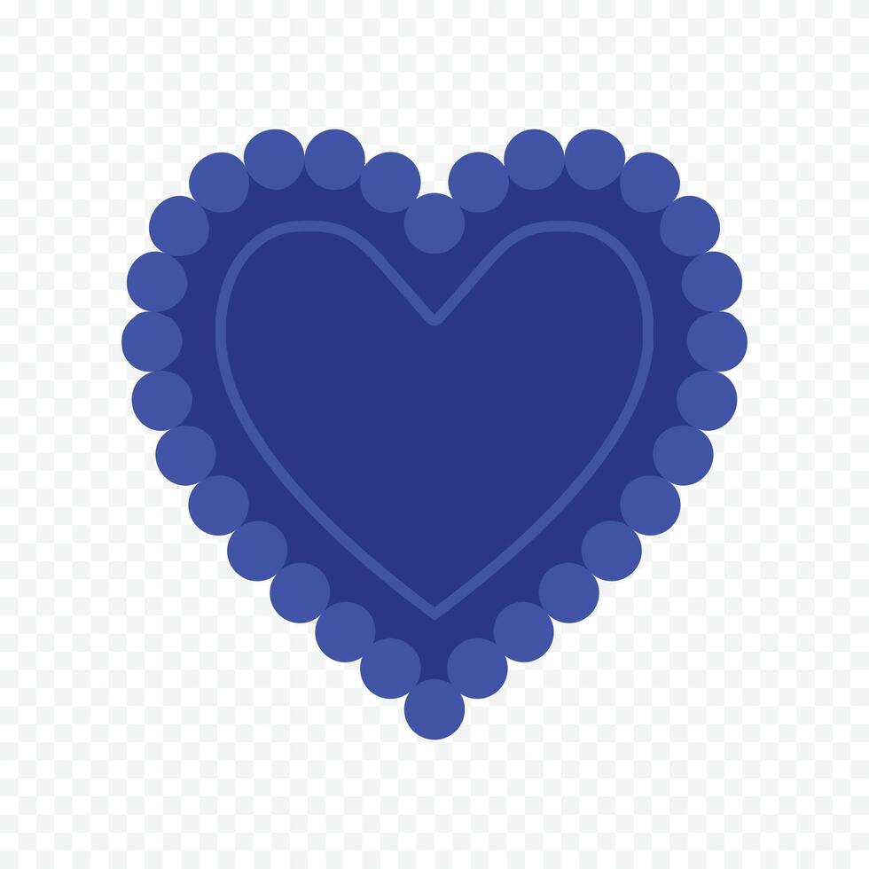 Blue heart element on a white vector