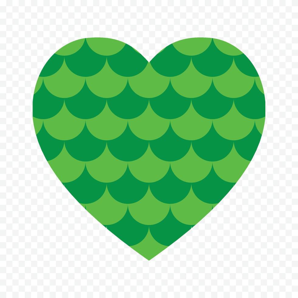 Green heart isolated illustration on white background vector