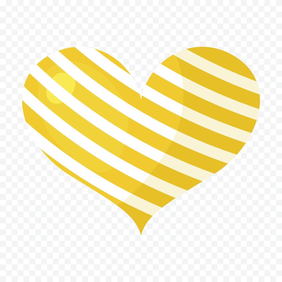 yellow heart isolated illustration on white background vector