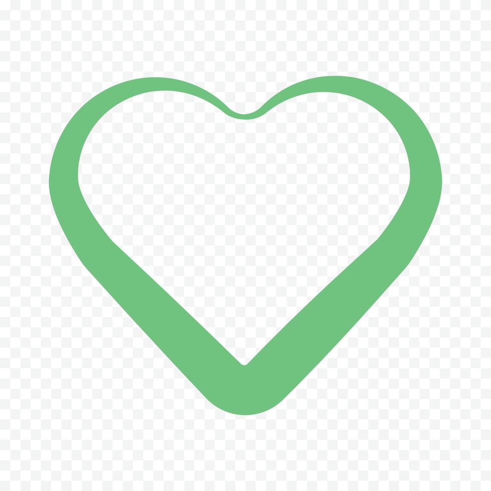 Gree heart illustration on white background vector