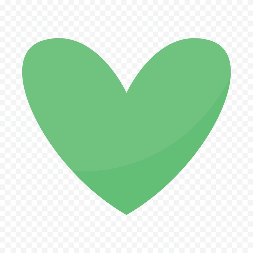 Green heart illustration on white vector