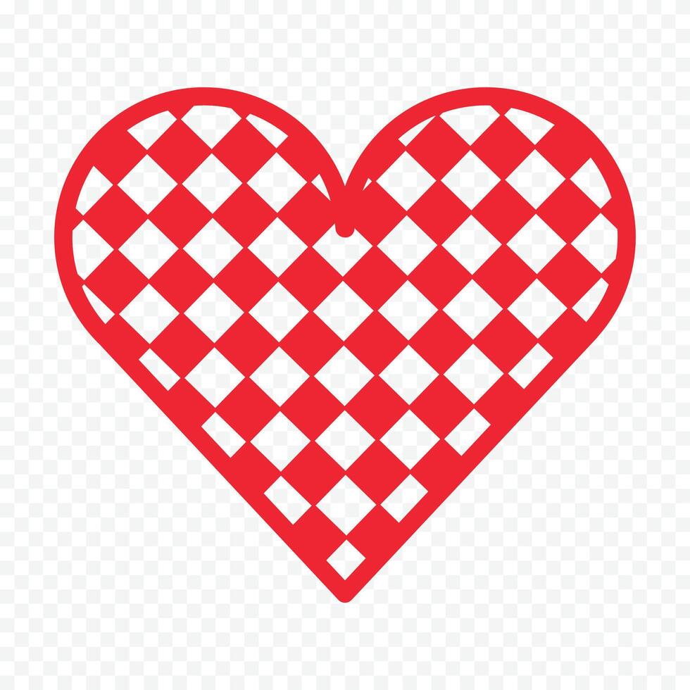 Red heart element on a white vector