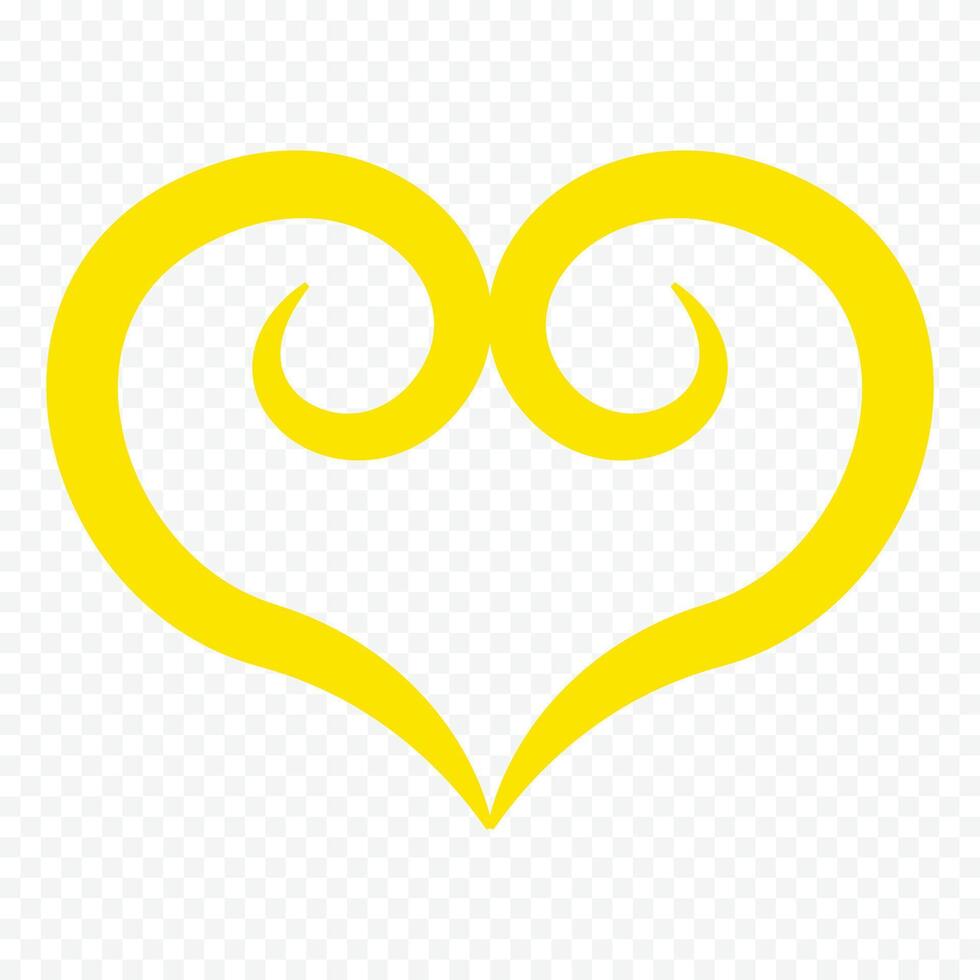 yellow heart isolated on white background vector