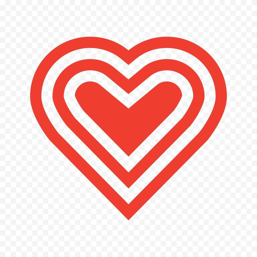 Red heart element on white vector