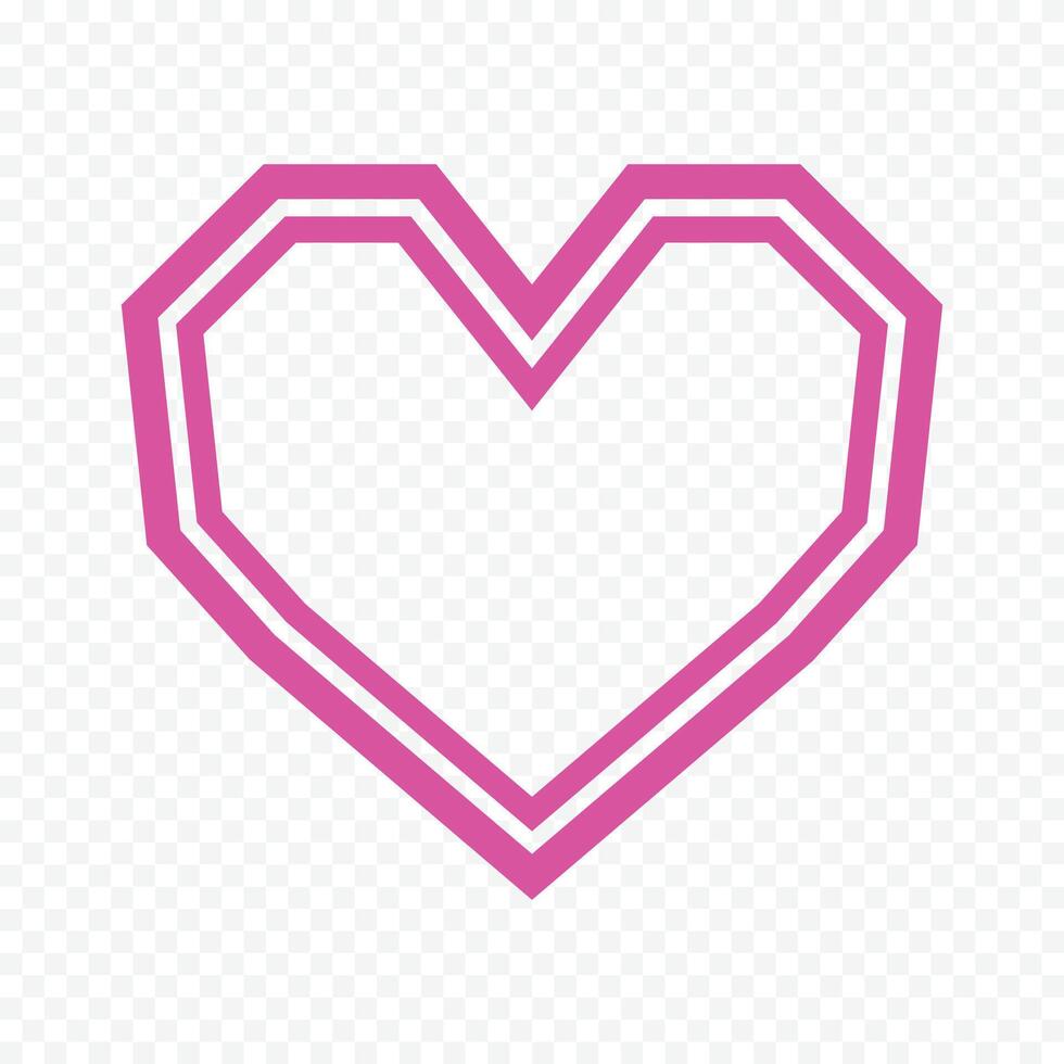Pink heart isolated on the white background vector