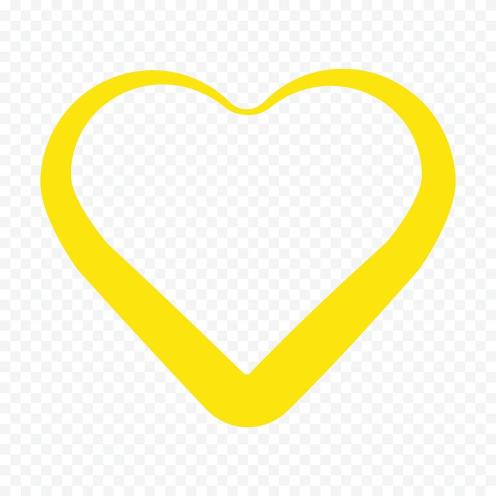 yellow heart isolated on a white vector