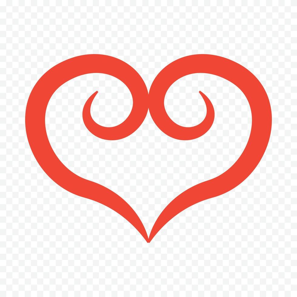 Red heart element vector