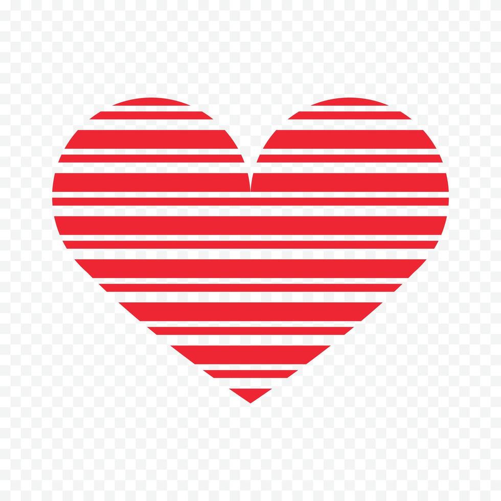 Set Of Line Filled Pixelated Heart on the white vector