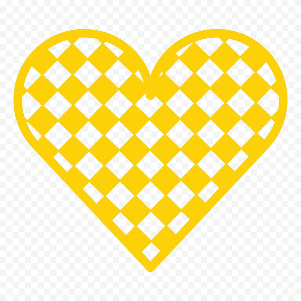 yellow heart illustration on white background vector