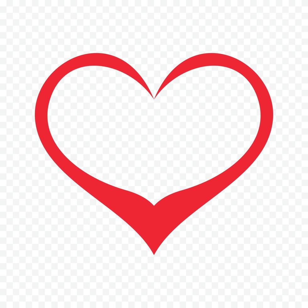 Red heart design on a white background vector