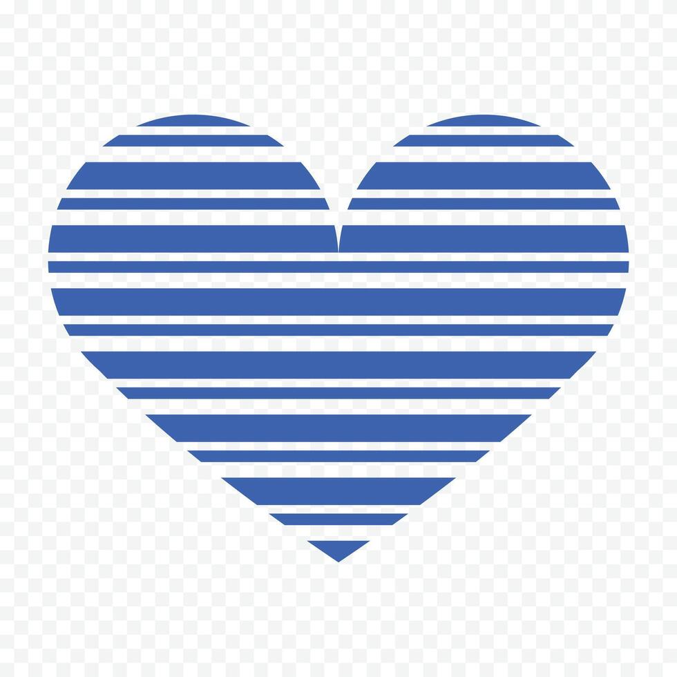 Set Of Line Filled Pixelated Heart on a white vector