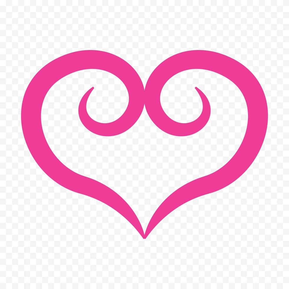 Pink heart isolated on a white vector