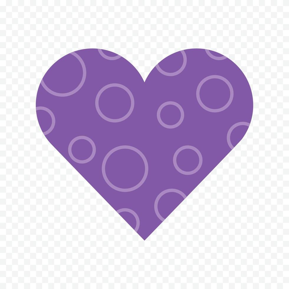 Purple heart illustration on a white vector