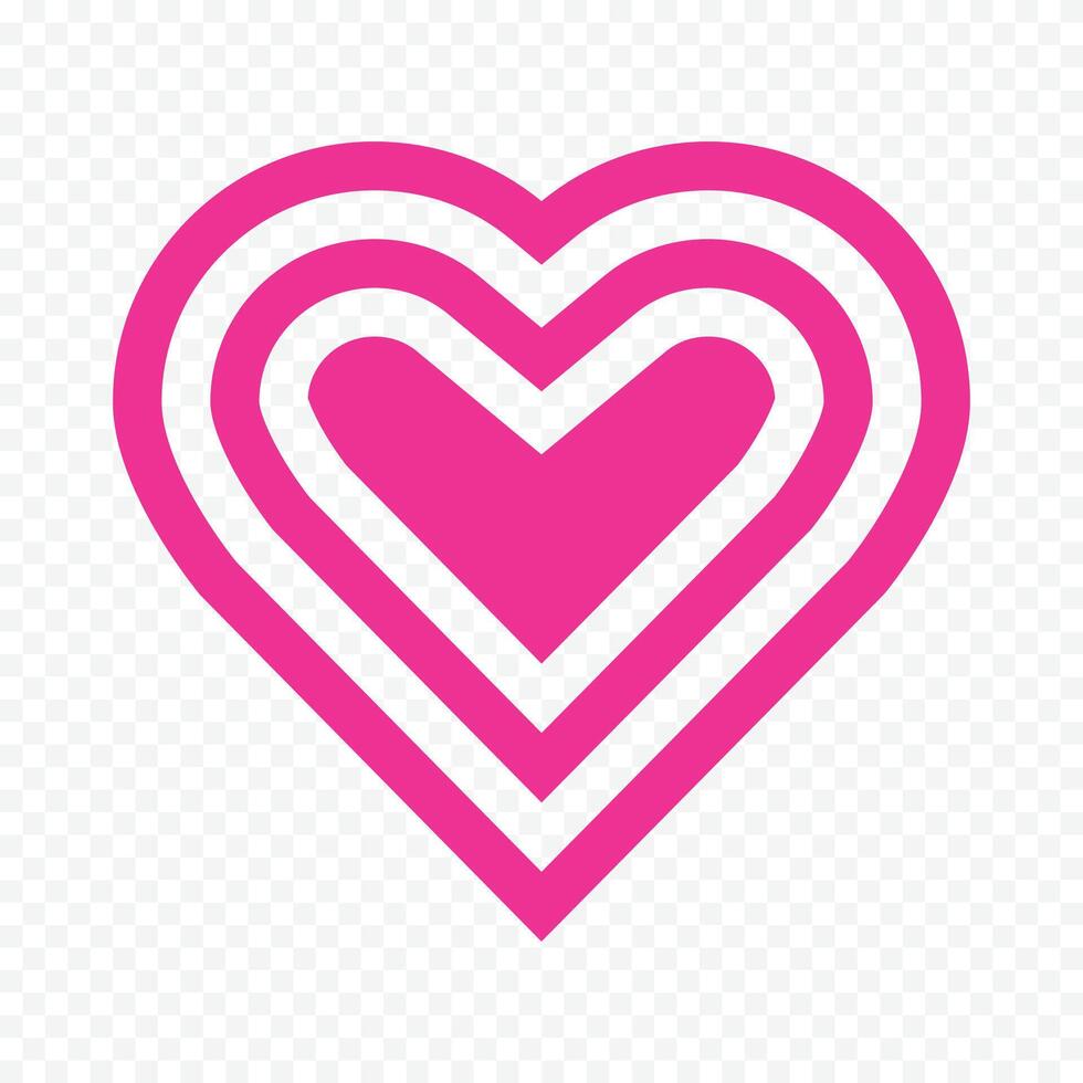 Pink heart illustration on white background vector