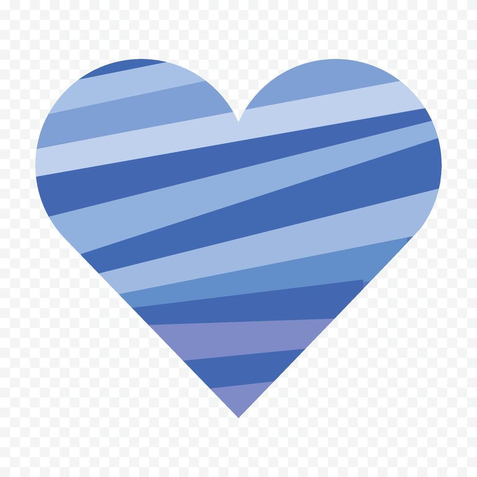 blue heart illustration on the white background vector
