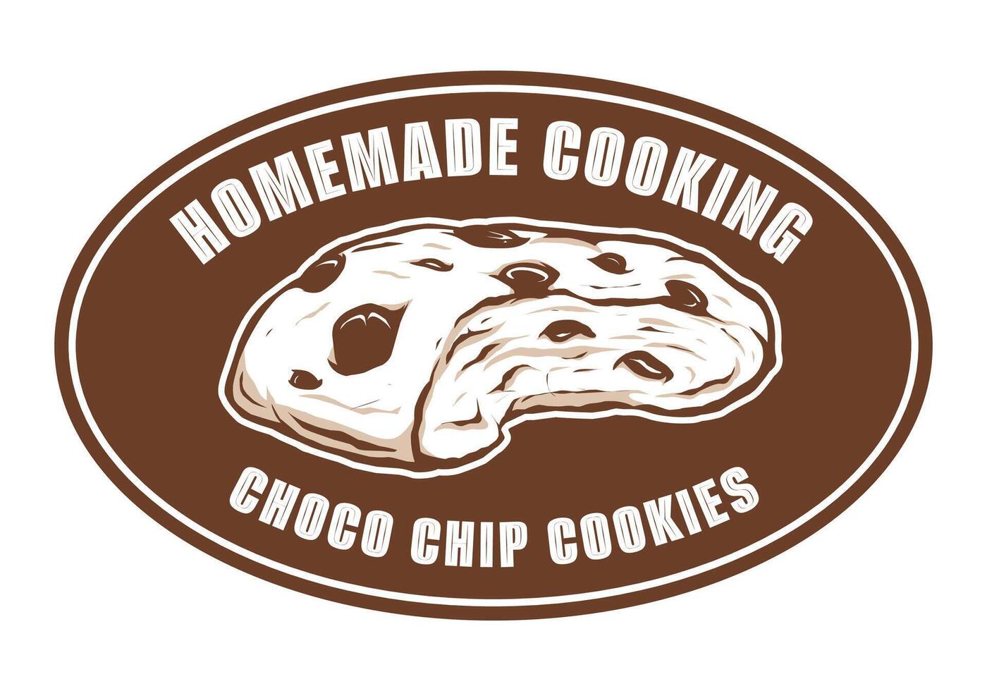 Homemade Choco chip cookies logo design vector