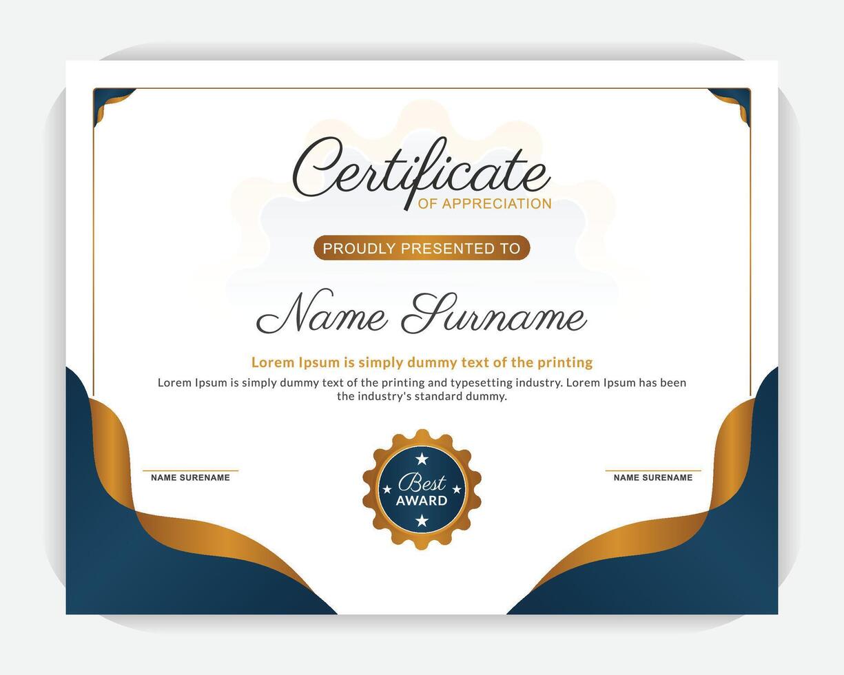 Colorful abstract shapes creative background, stylish, modern, unique, professional, elegant award certificate, elegant certificate of appreciation template. vector