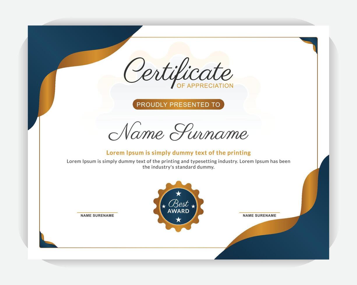 Luxury abstract shapes, modern layout, with creative background, stylish, modern, unique, professional, elegant award certificate, elegant certificate of appreciation template. vector
