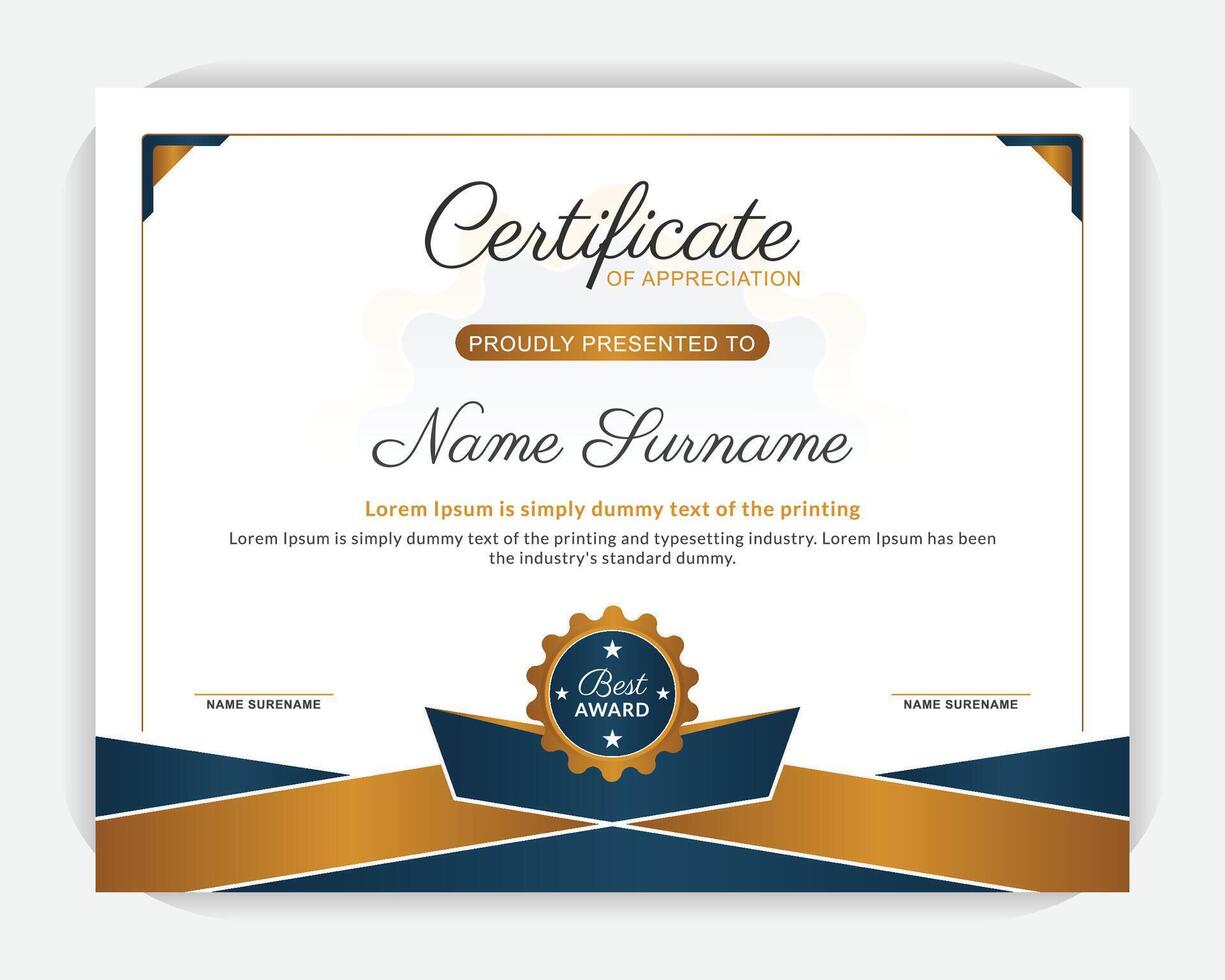 Simple idea with creative background stylish, modern, unique, professional, elegant award certificate, elegant certificate of appreciation template vector