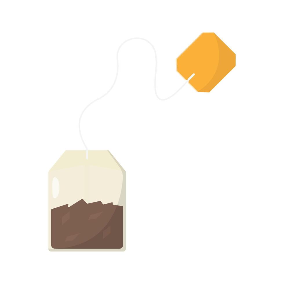 Teabag Cartoon Flat Illustration. Clean Icon Design Element on Isolated White Background vector