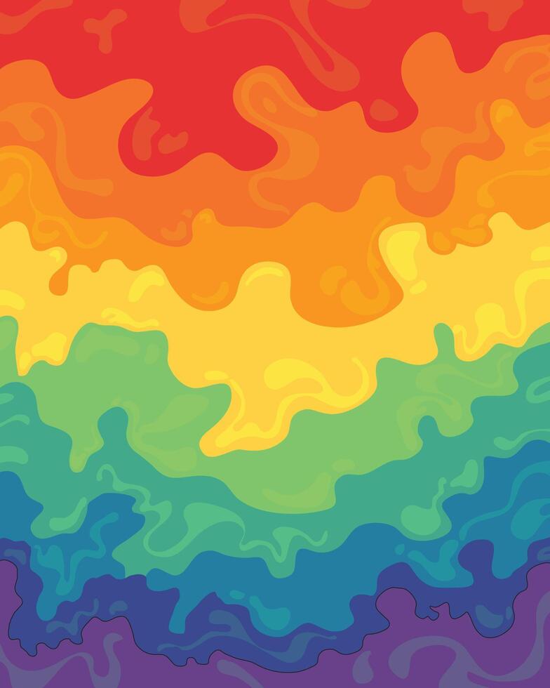 Vibrant rainbow liquid abstract background with smooth gradient waves, perfect for modern, colorful designs. vector