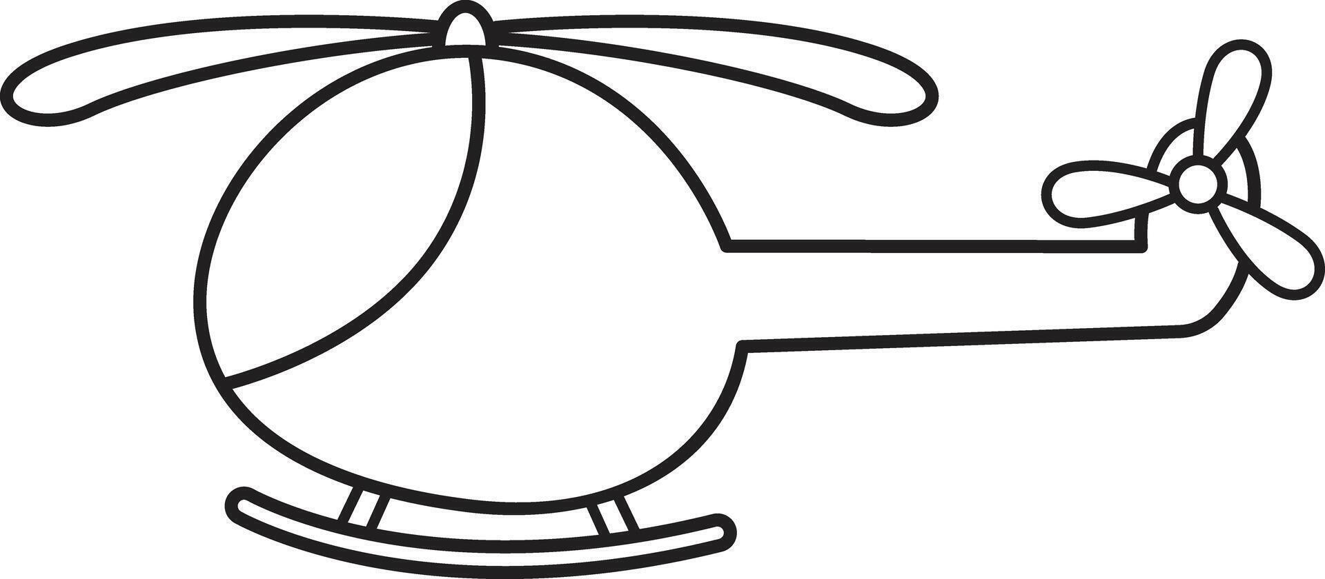 Helicopter Outline Icon vector